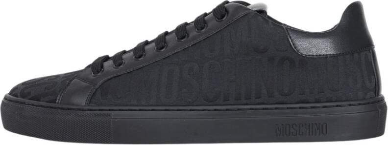 Moschino Zwarte Logo Sneakers met Veters Black Heren