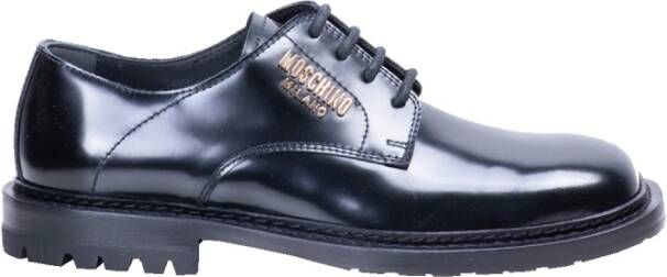 Moschino Zwarte Metallic Letter Auto Schoenen Black Heren