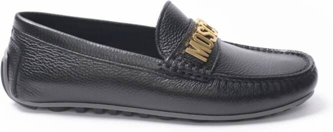 Moschino Zwarte Metallic Logo Rijdschoenen Black Heren