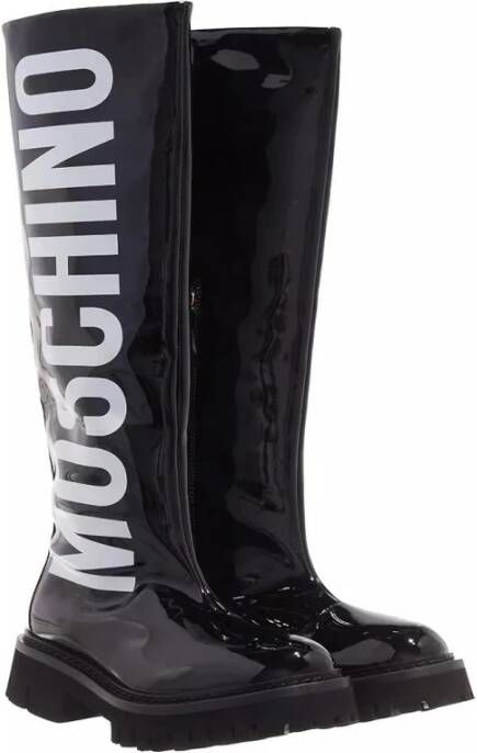 Moschino Boots & laarzen Stivaled Brick Patent in zwart