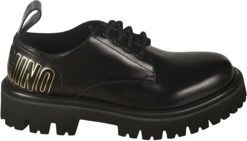 Moschino Zwarte platte schoenen Black Heren