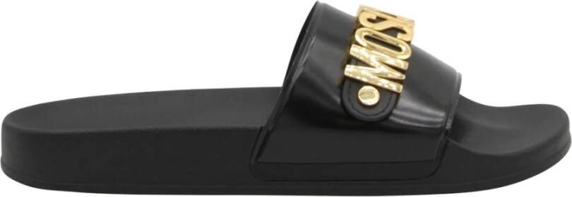 Moschino Zwarte platte schoenen voor heren Black Heren