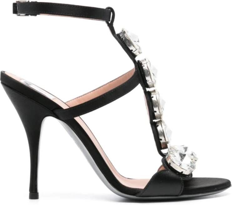 Moschino Zwarte Sandalen met Juweelversiering Black Dames