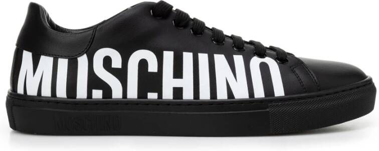 Moschino Zwarte casual sneakers met contrasterend logo Black Heren