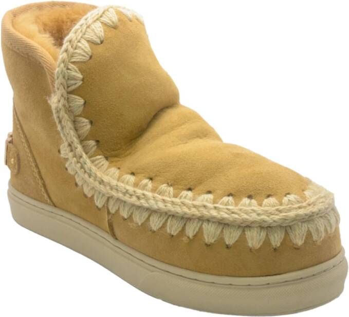 Mou Beige Eskimo Sneaker met Metallic Logo Beige Dames