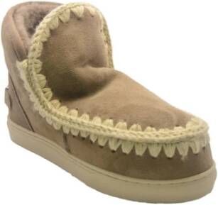 Mou Beige leren Eskimo Sneaker met metalen logo Beige Dames