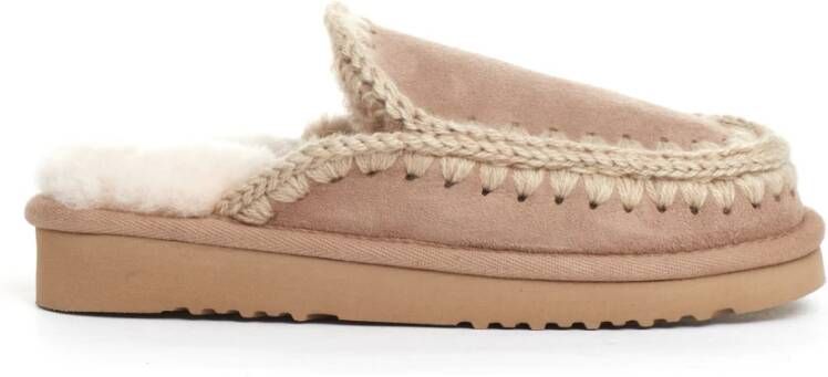 Mou Beige Suède Eskimo Ciabatta Laarzen Beige Dames