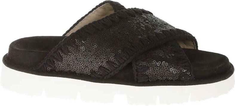 Mou Bio Sandaal met Microsequins Black Dames