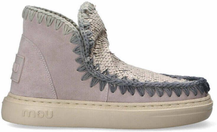 Mou Boots bold suede & sequins degradé stitch 411002F Chlk Beige Dames