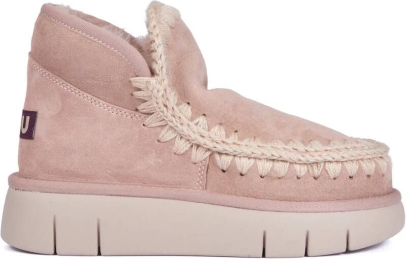 Mou Bruine Eskimo Bounce Sneaker Laarzen Pink Dames