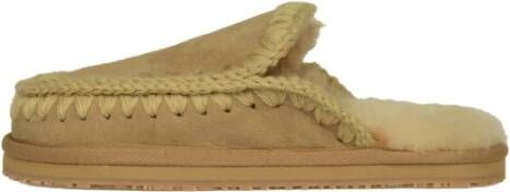 Mou Bruine Eskimo Stitch Slipper Laarzen Brown Dames