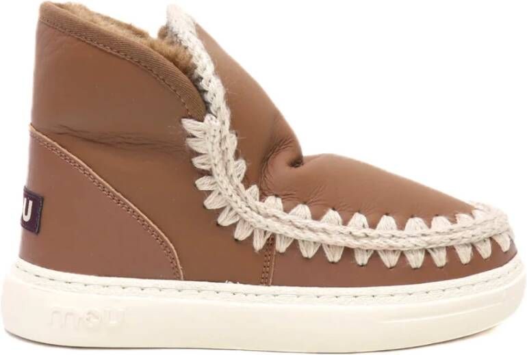 Mou Cognac Leren Sneakers Brown Dames