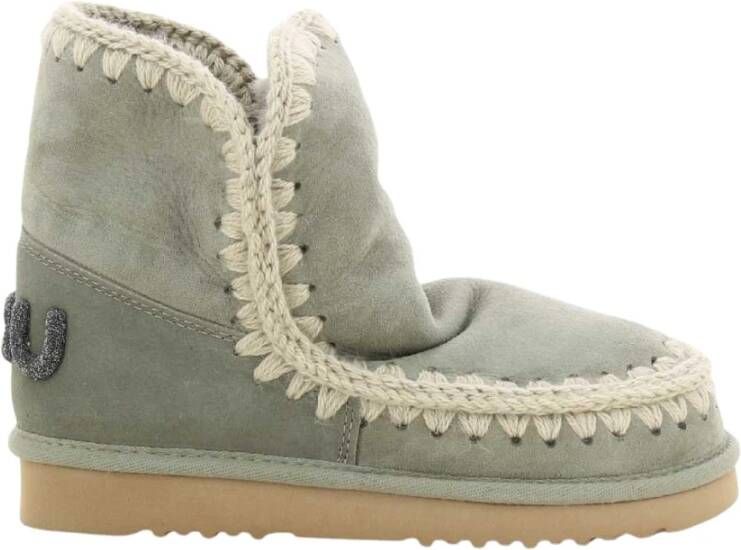 Mou Dames Khaki Eskimo Glitt Logo Schoenen Green Dames