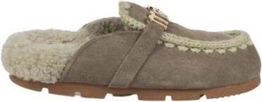 Mou Beige Sandalen met Schapenvacht Voering Beige Dames