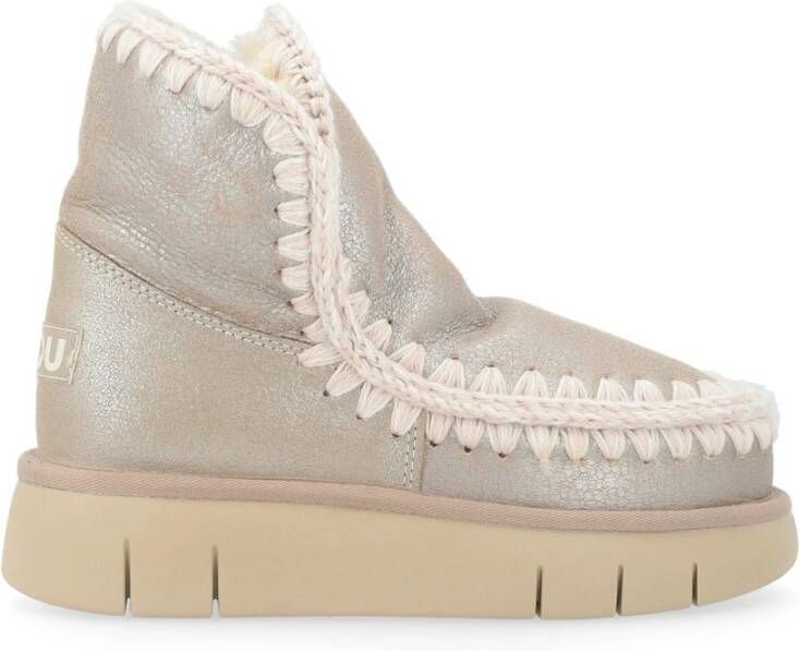 Mou Eskimo Bounce Leren Laars Steen Metallic Gray Dames