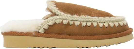 Mou Eskimo Cognac Suède Sabot Schoen Brown Dames