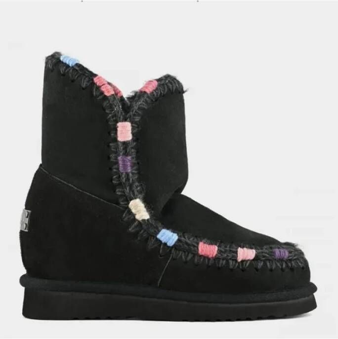 Mou Eskimo Overstitching Laars Black Dames