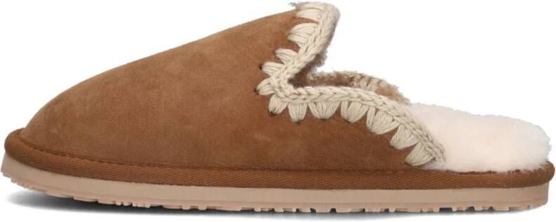 Mou Eskimo Pantoffel Dames Suède Cognac Brown Dames