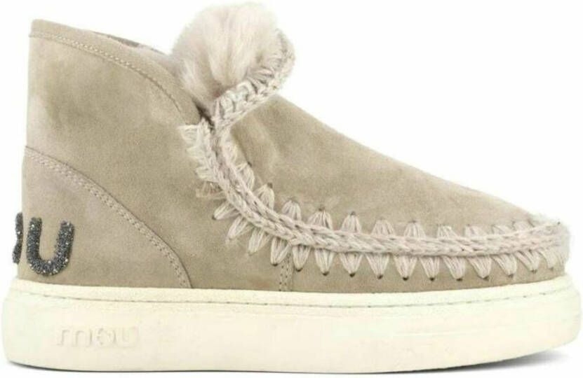 Mou Eskimo sneaker bold glitter logo Beige Dames