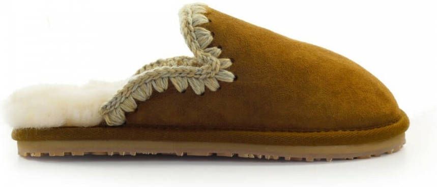 Mou Eskimo Stitch Slippers Bruin Dames