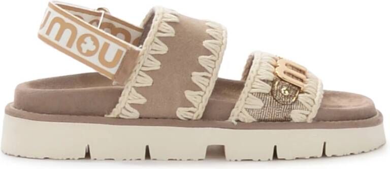 Mou Flat Sandals Beige Dames