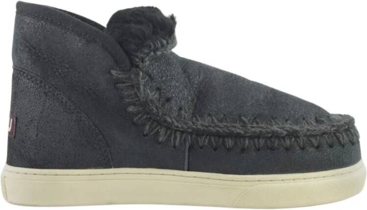 Mou Gescheurd Zwart Grijs Eskimo Sneaker Stijl Gray Dames