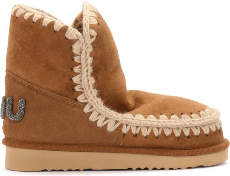 Mou Glitter Logo Cognac Eskimo 18 Laars Beige Dames