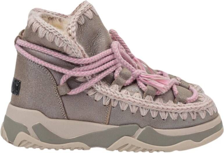 Mou Lace Trainer in Taupe Beige Dames