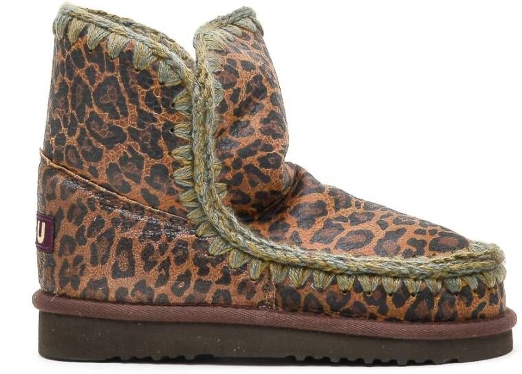 Mou Leopardprint Eskimo Enkellaarsje Brown Dames