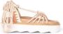 Mou Rope Lace Up Platform Sandaal Beige Dames - Thumbnail 1