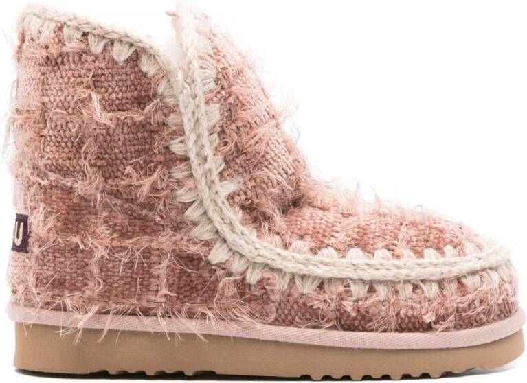 Mou Roze Eskimo Laarzen met Chenille Textuur Pink Dames