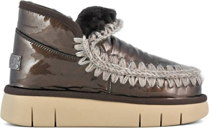 Mou Schapenvacht Dubbelzijdige Sneakers Brown Dames