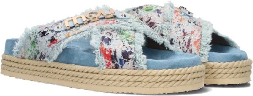 Mou Slippers Jeans blauw Multicolor Dames