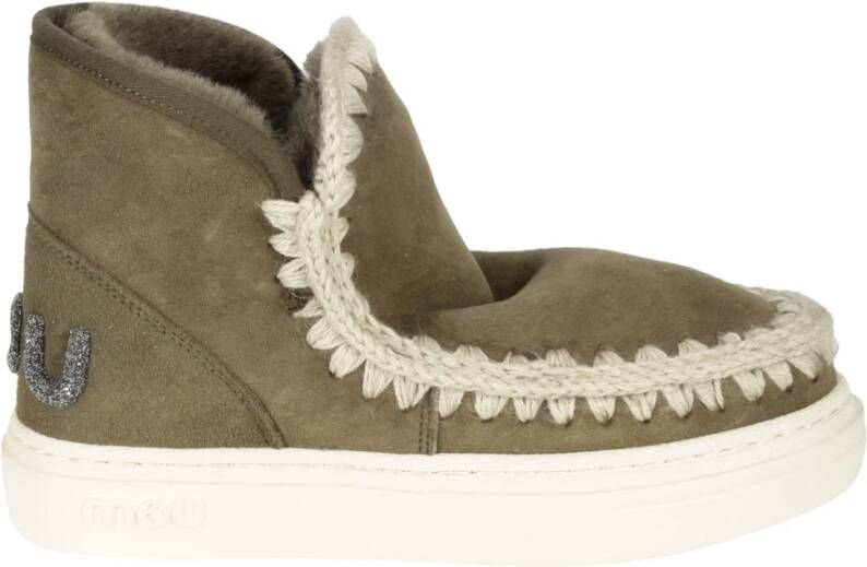 Mou Stoere Glitter Logo Eskimo Sneaker Green Dames