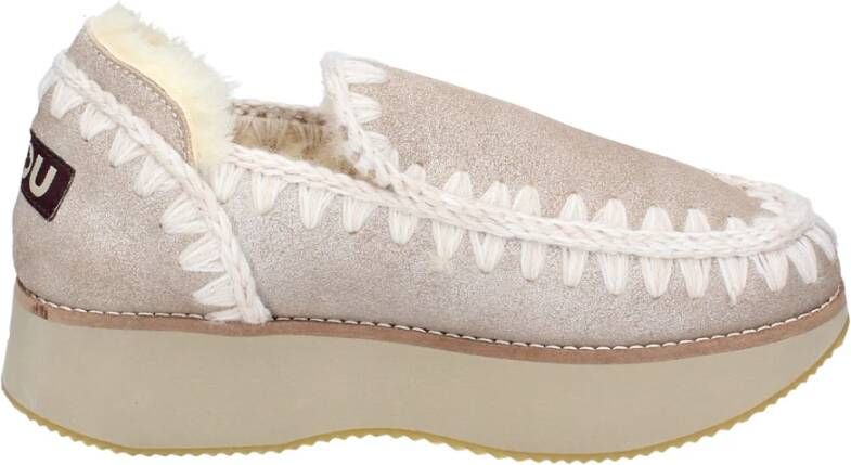 Mou Suede Damessneakers Beige Dames