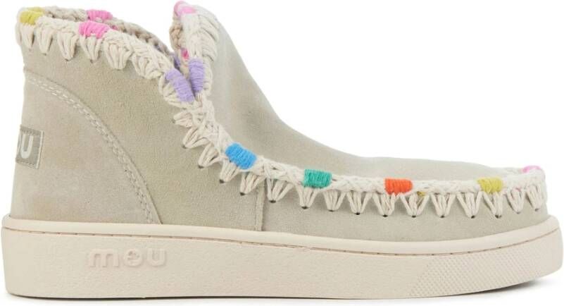 Mou Suede Enkellaarsjes Zand Multicolor Dames