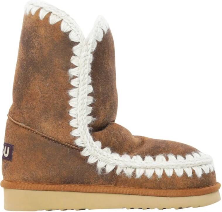 Mou Vintage Sheepskin Bruine Winterlaarzen Brown Dames