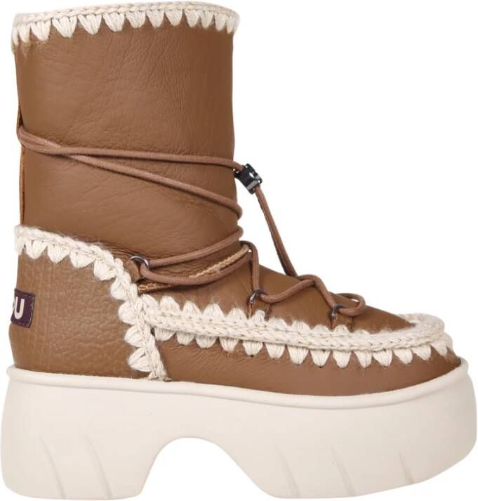 Mou Eskimo Snow Boot Haakdetails Brown Dames