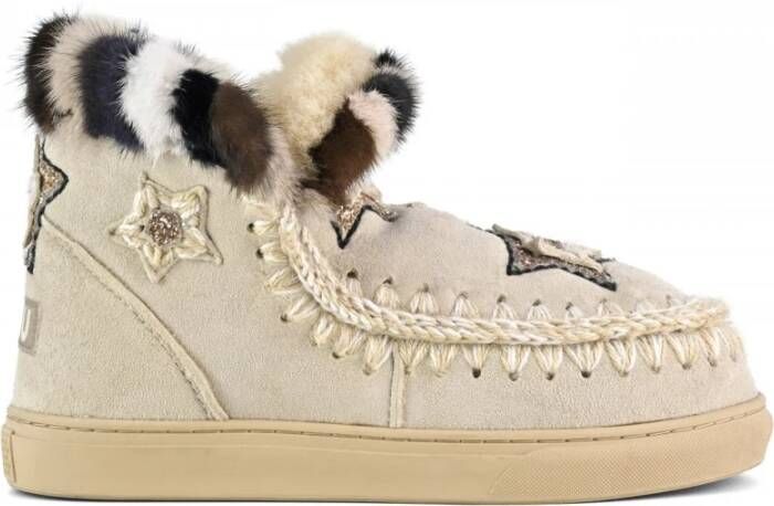 Mou Witte Eskimo Sneaker met Nertsbont Multicolor Dames