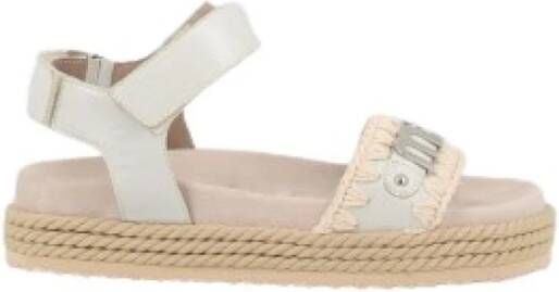 Mou Witte Plateau Platte Sandalen voor Vrouwen White Dames