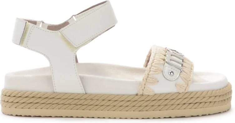 Mou Witte Rope Bio Leren Sandalen White Dames