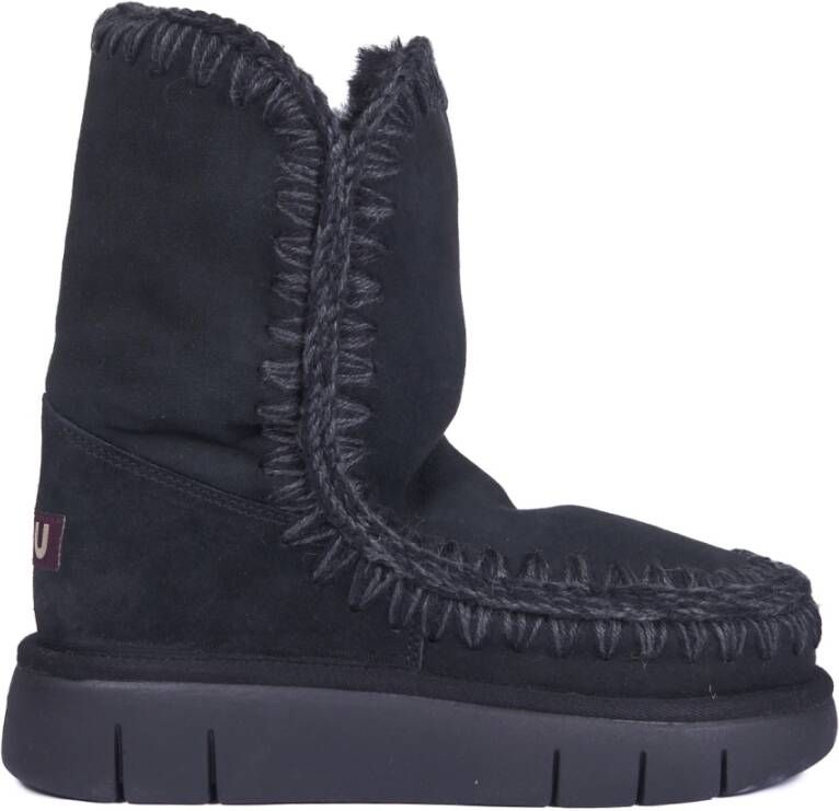 Mou Zwarte Eskimo Bounce Maxi Stitching Laarzen Black Dames