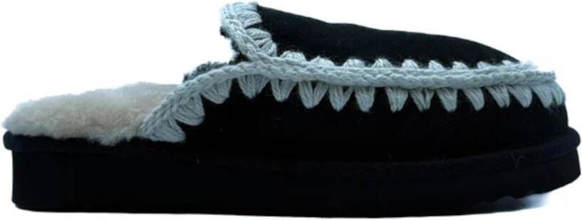 Mou Zwarte Eskimo Stitching Klomp Laarzen Black Dames