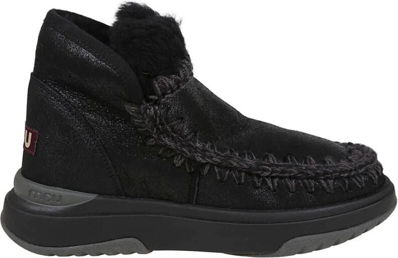 Mou Zwarte Grijze Eskimo Jogger Laarzen Black Dames