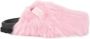 Msgm Lage zool ronde neus slipper met decoratief pluizig garen Roze Dames - Thumbnail 1