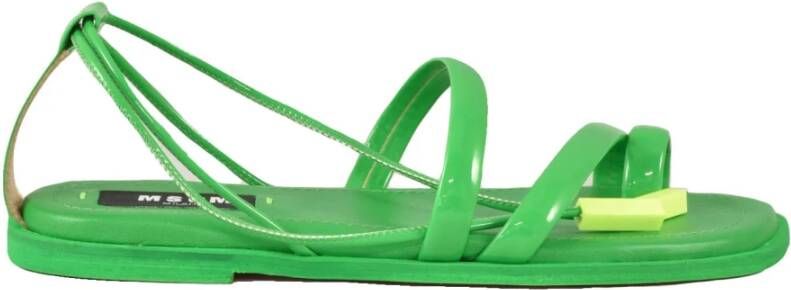 Msgm Leren Schoenen 100% Leren Zool Green Dames