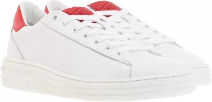 Msgm Leren Sneakers met Logo Detail White Dames