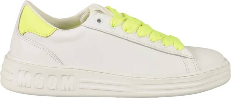 Msgm Leren Sneakers met Rubberen Zool White Dames