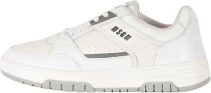 Msgm Leren Sneakers met Rubberen Zool White Heren