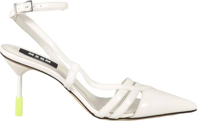 Msgm Leren pumps voor moderne vrouw White Dames